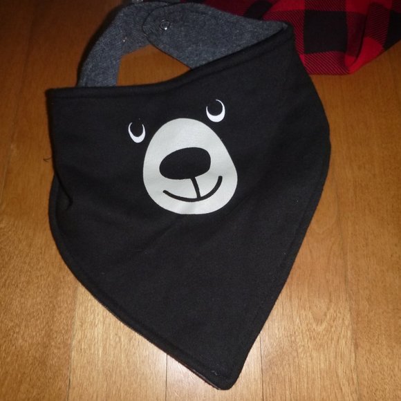 Baby LULLABY Lane BLACK BEAR Buffalo Check Sweatshirt Bib Outfit Size 0/3 mo NWT - Picture 4 of 5